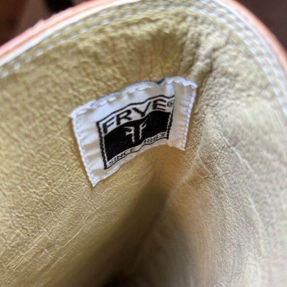 Frye Fiona Light Brown Leather Loop Knee High Boots Heeled Womens - Picture 11 of 11